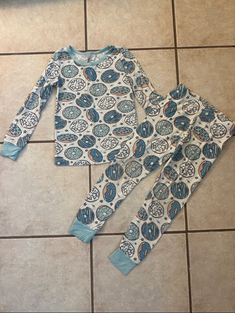 Caden Lane Blue Donut Pajama Set